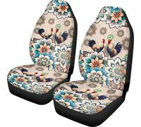 2 Pcs Housses De Siège Poulet Au Mandala Bohème Vehicle Seat Cover Universelles Couverture De Siege De Voitures Lavable pour SUV Homme Et Femme 52X138 Cm