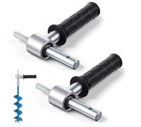 2 Pcs Ice Auger Drill Adapter with Handle and Bearings, 18mm/0.720" Output Shaft Diameter, for Ice Conversion Fishing