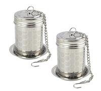 2 PCS Infuseur à thé inox 5 x 7,5 cm, Boule à thé infuseur Grand Format avec Chaîne, Support de Base, Filtre thé Réutilisable pour thé en vrac, Herbes et épices
