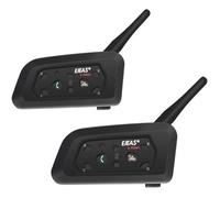 2 PCS Intercom Moto EJEAS V6-1200 Pro 2019 Nouvelle version Casque de moto BT Sans fil 1200M pour 6 Motards/Amateurs de ski/Cyclisme