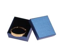 2 Pcs,Jewelry Box Necklace Earrings Bracelets Boxes Paper Gift Packaging With Black Sponge Can Pour Les Voyages, Le Lavage(Blue)