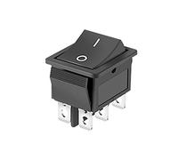 2 pcs KCD4 AC 16A/250V 20A/125V 4/6Pin Équipement électrique avec interrupteur d'alimentation électrique à 3 positions,KCD4-202 Black
