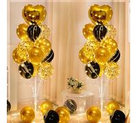 2 PCS Kit de Support de Ballon, 1.3 m LED Porte Ballons, Or Décorations de Ballons, Accessoires de Support à Ballon avec lumineux, pour Mariages, Anniversaires, Graduations, Noël, Anniversaires