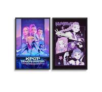 2 PCS KPop Demon Poster Hunters Movie Musical Fantasy Film Cove Affiche Décoration Peinture Toile Mur Art Salon Affiche Chambre Peinture Anniversaire Vacances Cadeau 12x18inch(30x45cm)