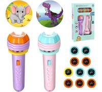 2 PCS Lampe de Poche Projecteur pour Enfant Mini Projecteur Histoire Enfant avec 80 Images Différentes Jouet Projecteur Lampe Torche de Projection Histoire Jouet Éducatif pour Garçons Et Filles
