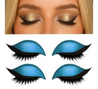 2 PCS Lazy Eye Shadow Eyelash Patch,2-in-1 Reusable Eyeshadow & Eyelash Makeup Stickers, Colorful Eyeshadow and Lash Sticker for All Eye Shapes (E)