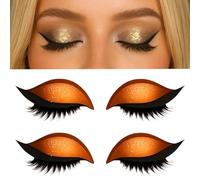 2 PCS Lazy Eye Shadow Eyelash Patch,2-in-1 Reusable Eyeshadow & Eyelash Makeup Stickers, Colorful Eyeshadow and Lash Sticker for All Eye Shapes (B)