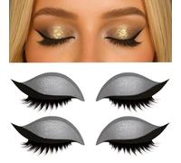 2 PCS Lazy Eye Shadow Eyelash Patch,2-in-1 Reusable Eyeshadow & Eyelash Makeup Stickers, Colorful Eyeshadow and Lash Sticker for All Eye Shapes (D)