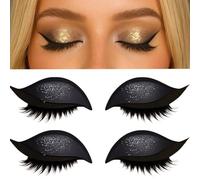 2 PCS Lazy Eye Shadow Eyelash Patch,2-in-1 Reusable Eyeshadow & Eyelash Makeup Stickers, Colorful Eyeshadow and Lash Sticker for All Eye Shapes (H)