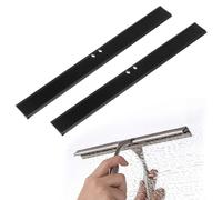 2 PCS Lèvres en Caoutchouc Raclette Vitre, Lèvre en Silicone Racloir Pour Remplacement de Raclettes de Douche (25.6 * 2.3cm, Noir)