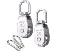 2 Pcs Lifting Pulley Kit 304 Stainless Steel Single Pulley Block Swivel Pulley Rope Pulley For Cable Load 75kg For Jack Vessel Yacht Cables