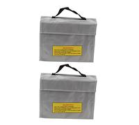 2 Pcs Lithium Battery Safety Bag Fireproof Explosion Proof PVC Fiber Effective Air Isolation Battery Safety Sack for Charging and Storage 240x64x180mm