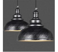 2 pcs Lustre Industriel Métal Rétro Abat-jour Suspensions E27 Vintage Luminaires Plafonniers pour Salle à Manger Salon Chambre
