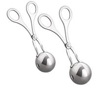 2 PCS Machine à Boulettes de Viande, Grand et Petit Outil de Fabrication de Boulettes de Viande en Acier Inoxydable Pince à Boulettes de Viande Antiadhésive avec Trou de Décharge pour Crème Glacée, Pu