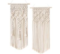 2 Pcs Macramé Tenture murale Boho Deco Chic Tapisserie tissée - Belle chambre d'appartement Décoration de chambre d'appartement de