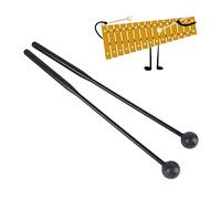 2 PCS Maillets de Tambour Maillets de Percussion pour Xylophone Glockenspiel Marimba Carillon de Cloche Maillets de Cloche en Caoutchouc Bâtons de Glockenspiel Tige Noire Tête (Tout noir)