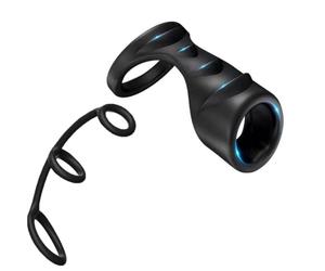 2 Pcs Male Black Silicone Fitness Training Rings，Three In One Ring With Dragon Scale Ring，Couple Gift