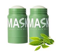 2 Pcs Masque Vert Maiaza, Masque Visage en Bâton D'argile Purifiant Au Thé Vert Maiaza, Pâte Nettoyante en Profondeur Sans Pores pour Plantes de Thé Vert, Dissolvant de Points Noirs
