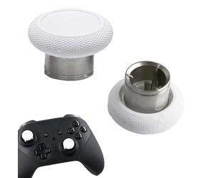 2 Pcs Metal Elite Series 2 Short Thumbsticks for Xbox Elite Series 2, Elite 2 Core Controller, Magnetic Analog Joysticks for Xbox Elite Series 2 Core Standard Height Thumbsticks (White)