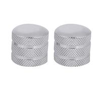 2 pcs Métal Guitare Basse Dôme Boutons Argent Volume Tonalité Bouton De Contrôle 6mm Métal Potentiomètre Bouton De Commande pour Guitare Électrique Basse