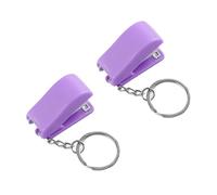 2 PCS MINI ANSTAPLER KEYCHAIN SET, Portable Agculers mignons avec porte-clés pour bureau, maison, école