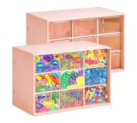 2 Pcs Mini Boîte de Rangement à Tiroirs, Casier Rangement Tiroir Plastique à 9 Compartiments, Boite Rangement Bureau en Plastique pour Stockage de Petites Pièces, Bijoux, Perles,18x11.7x9.7CM (C)