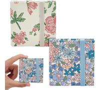 2 Pcs Mini Carnet D¿Aquarelle 6x6 Cm 300g Couverture De Tissu Carré Portable Petit Carnet D¿Aquarelle 40 Pages (20 Feuilles) Papier À Dessin Texturé Aquarelle Carnet De Voyage