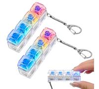 2 PCS Mini Clavier Anti-Stress Transparent, Clavier, Jouets Porte-Clés Anti-Stress, Porte-Clés Sensoriel pour l'Anxiété, Le Bureau, l'École et Les Voyages