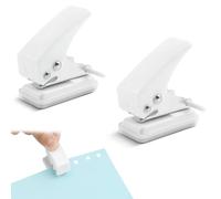 2 PCS Mini Perforateur Monotrou,Blanc,Mini Perforateur Monotrou pour Bureau et Photo Classeurs DIY,20 Feuilles en Une Seule Fois,Perforatrice à Moindre Effort avec Facile à Utiliser et à Transporter