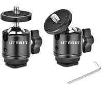 2 Pcs Mini Rotule Rotative À 360°, 20Mm Têtes De Trépieds Avec 1/4 Vis Et Hot Shoe Adaptateur Amovible, Ball Head Support Pour Moniteur/Caméra Mount Sur Monopied/Trépieds[YIN4186712]