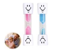 2 Pcs Minuteur Brossage Dents Enfant, Rose et Bleu Sabliers Souriants de 3 Minutes Multifonction pour Maison Bureau Cuisine et Jeux, Apprentissage du Temps et Activités Ludiques