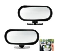 2 pcs Miroirs d'Angle Mort Voiture Grand Angle 360° Réglables, Rétroviseurs Auxiliaires Convexes Universels Anti-Éblouissement pour SUV Camion Van 4x4, Colle arrière sans marques