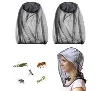 2 Pcs Mosquito Head Net Mesh Filet de Tête de Moustique Couvre Masque maillé pour Apiculture Apiculteur Les Amateurs de Plein air à Contre Les Moustiques Cagoule Bande Noire Anti-Moustiques