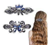 2 Pcs Motif de Papillon de Fleur Pinces à Cheveux, Vintage Strass Cheveux Barrettes, Barrettes à Cheveux Vintage Strass Papillon, Pince à Barrette en Cristal Papillon, Cadeau pour Femme ou Petite Amie