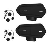 2 Pcs Moto Bluetooth,Kit Communication Oreillette Bluetooth Casque Moto Main Libre Noir