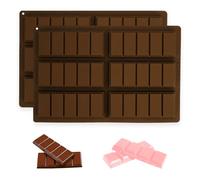 2 PCS Moule à Chocolat en Silicone, Moule Tablette Chocolat Silicone 6 Cavités, Moules à Chocolat Break-Apart, Moule Tablette Sans BPA pour Chocolats Maison Gaufres Bonbon Décoration de Gateau
