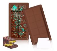 2 PCS Moule Silicone Chocolat, Moule À Tablette De Chocolat Profond En Silicone, Moule Tablette Chocolat Multifonctionnel, +1 Grattoir, pour Chocolats Maison, Pralines, Bonbon