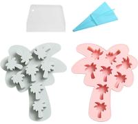 2 pcs Moules à fondant d'érable, Moules en silicone de pin, Arbres, Moule Pour La Forêt, Collection, Moule, Décoration De Gâteau, Cupcake Topper, Chocolat, Bonbons, Argile Polymère, Pâte de caoutchouc