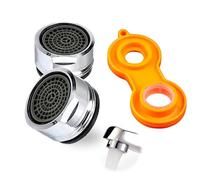 2 Pcs Mousseur Robinet M24 en Laiton Chromé, Équipé d'un dispositif d'aide au démontage, Économiseur d'Eau avec Filtre Anticalcaire, Économisez Jusqu'à 60% d'Eau et d'Énergie