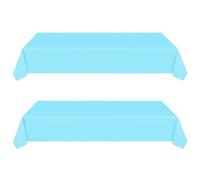 2 Pcs Nappes Bleu Ciel Jetables, Grand 137 * 274cm Nappe Rectangulaire, Imperméables,Nappe Plastique Couverture de Table pour Anniversaire de Enfants Adultes, Fêtes, Mariages, Pique-niques, Noël