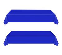 2 Pcs Nappes Bleu Jetables, Grand 137 * 274cm Nappe Rectangulaire, Imperméables,Nappe Plastique Couverture de Table pour Anniversaire de Enfants Adultes,Fêtes,Mariages,Pique-niques,Nouvel An,Noël