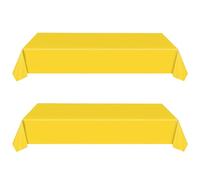 2 Pcs Nappes Jaune Jetables, Grand 137 * 274cm Nappe Rectangulaire, Imperméables,Nappe Plastique Couverture de Table pour Anniversaire de Enfants Adultes,Fêtes,Mariages,Pique-niques,Pâques,Noël