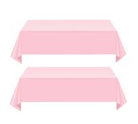 2 Pcs Nappes Rose Jetables, Grand 137 * 274cm Nappe Rectangulaire, Imperméables,Nappe Plastique Couverture de Table pour Anniversaire de Enfants Adultes,Fêtes,Mariages,Pique-niques,Halloween,Noël