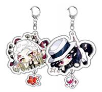 2 Pcs Nezuko Shinobu Mitsuri Muzan Porte Clés Kimetsus No Anime Figurine Keychain Pendentifs Decor Acrylique Porte Clef Set (Multicolore-2)
