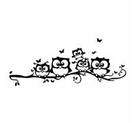 2 Pcs Noir Hibou Papillon Autocollants De Voiture Décorations Oiseaux Vinyle Stickers 18.8 Cm * 7.8 Cm Ordinateur Portable Valise Camion Accessoires De Voiture Autocollant De Décoration Autocollant