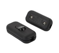 2 Pcs Noir Interrupteur Torpedo 6A 250V, Interrupteur à Bascule En Ligne, Interrupteurs Bi-polaire pour Lampes Inline 2 ou 3 Fils, Commutateur de Cordon pour Lampe de Bureau et Chevet