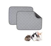 2 Pcs Non-slip Waterproof Washable Fleece Cage Liner Pads for Guinea Pig | Guinea Pig Bedding | Pee Mat for Pets - 60 X 45 Cm, Gray