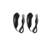 2 pcs Nunchuck Contrôleur de Jeu Gauche Nunchuck Télécommande Joystick Noir Pour Nintendo Wii Gaming Console AC1244