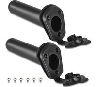 2 Pcs Nylon Fishing Rod Holder Boat Holder With 6 Screws Anti-Corrosion Rod Holder Anti-Aging Rod Holder Kayak Rod Holder Vertical Rod Holder For Fisherman Kayak - Black