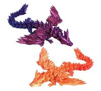 2 Pcs Oeuf Dragon Imprimé en 3D,Dragon Articulé Ailé Imprimé en 3D pour Décoration du Bureau à Domicile, Cadeaux Adultes Enfants Cadeaux Jouets